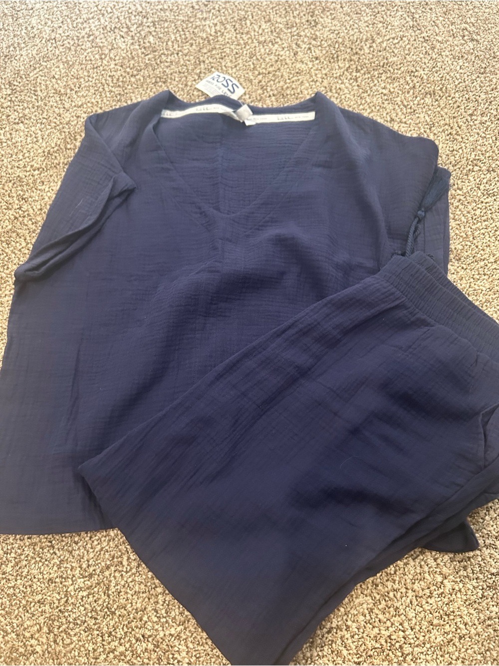 Nicole Miller Navy Cropped Pants Jumpsuit Set